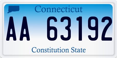 CT license plate AA63192