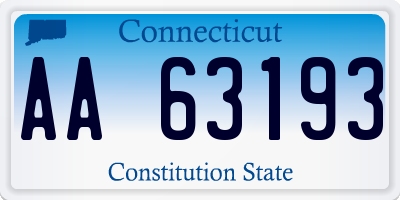 CT license plate AA63193
