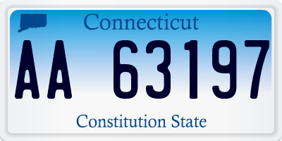 CT license plate AA63197