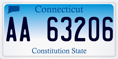 CT license plate AA63206