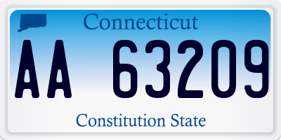 CT license plate AA63209