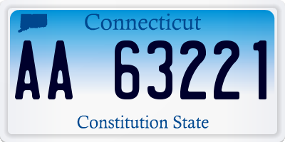 CT license plate AA63221