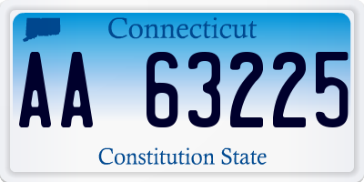 CT license plate AA63225