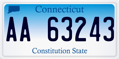 CT license plate AA63243