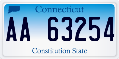 CT license plate AA63254