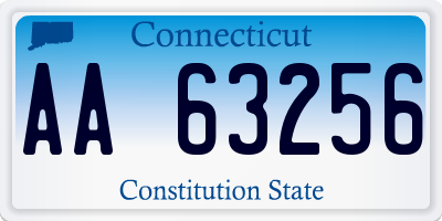 CT license plate AA63256