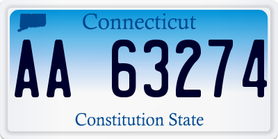 CT license plate AA63274