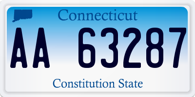 CT license plate AA63287