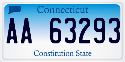 CT license plate AA63293