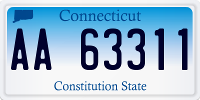 CT license plate AA63311