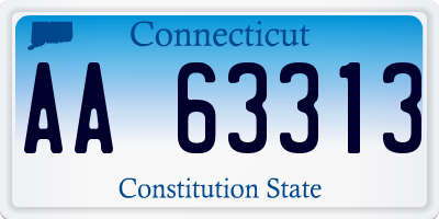 CT license plate AA63313