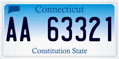 CT license plate AA63321