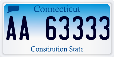 CT license plate AA63333