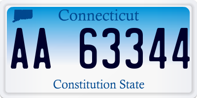 CT license plate AA63344