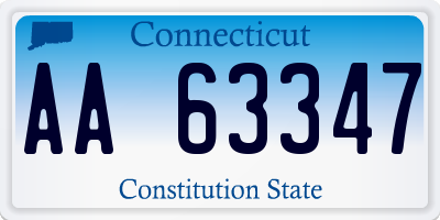 CT license plate AA63347