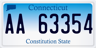 CT license plate AA63354