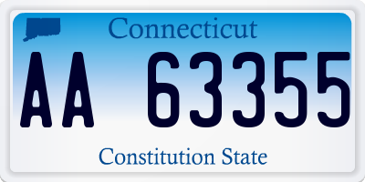 CT license plate AA63355