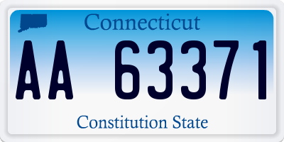 CT license plate AA63371