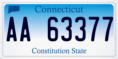 CT license plate AA63377