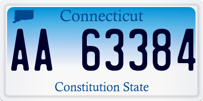 CT license plate AA63384