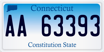 CT license plate AA63393