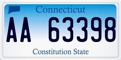 CT license plate AA63398