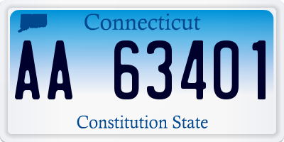 CT license plate AA63401