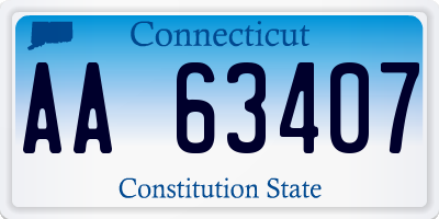 CT license plate AA63407