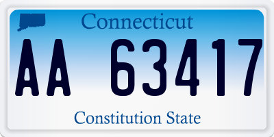 CT license plate AA63417