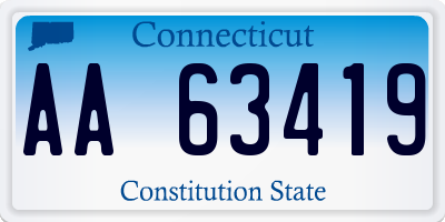 CT license plate AA63419