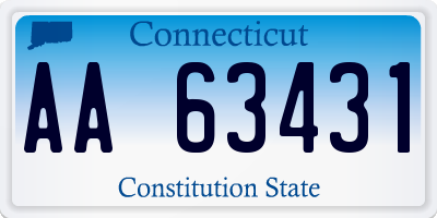 CT license plate AA63431