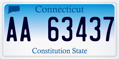 CT license plate AA63437