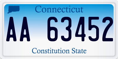 CT license plate AA63452