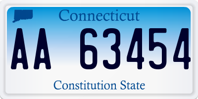 CT license plate AA63454