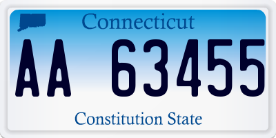 CT license plate AA63455