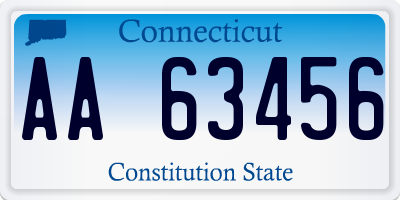 CT license plate AA63456