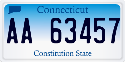 CT license plate AA63457