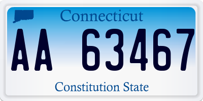 CT license plate AA63467