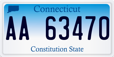 CT license plate AA63470