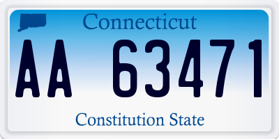 CT license plate AA63471