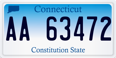 CT license plate AA63472