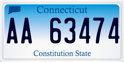 CT license plate AA63474