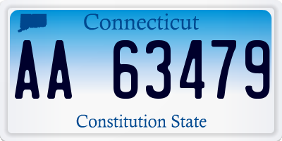 CT license plate AA63479