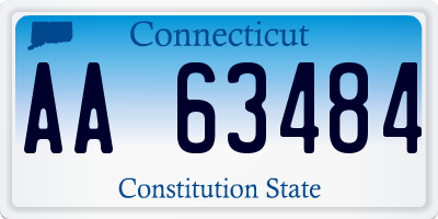 CT license plate AA63484