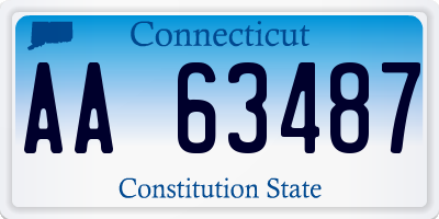 CT license plate AA63487