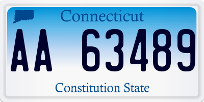 CT license plate AA63489