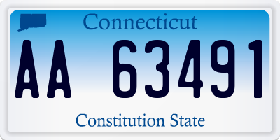 CT license plate AA63491
