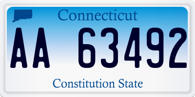 CT license plate AA63492