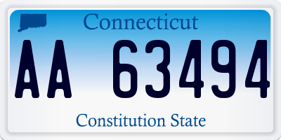 CT license plate AA63494