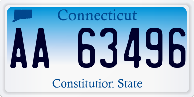 CT license plate AA63496